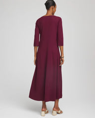 Chico's Women | Seamed Crepe Maxi Dress DEEP CHIANTI
