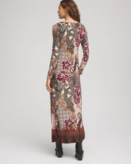 Chico's Women | Patchwork Boatneck Column Maxi Dress GRAPHITE GRAY
