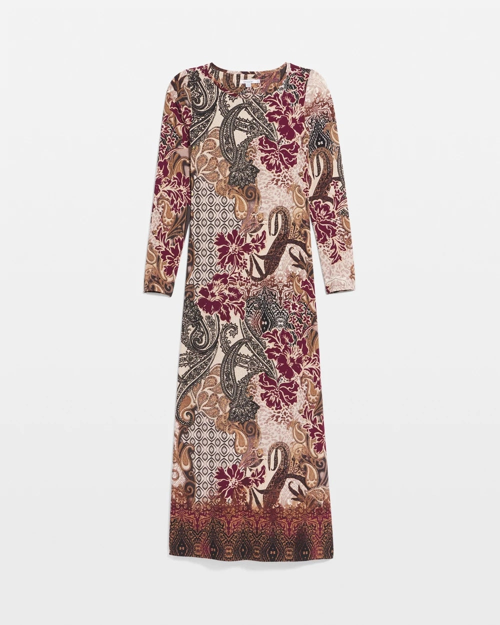 Chico's Women | Patchwork Boatneck Column Maxi Dress GRAPHITE GRAY