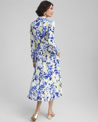 Chico's Women | Floral Midi Shirtdress BLUE CASA