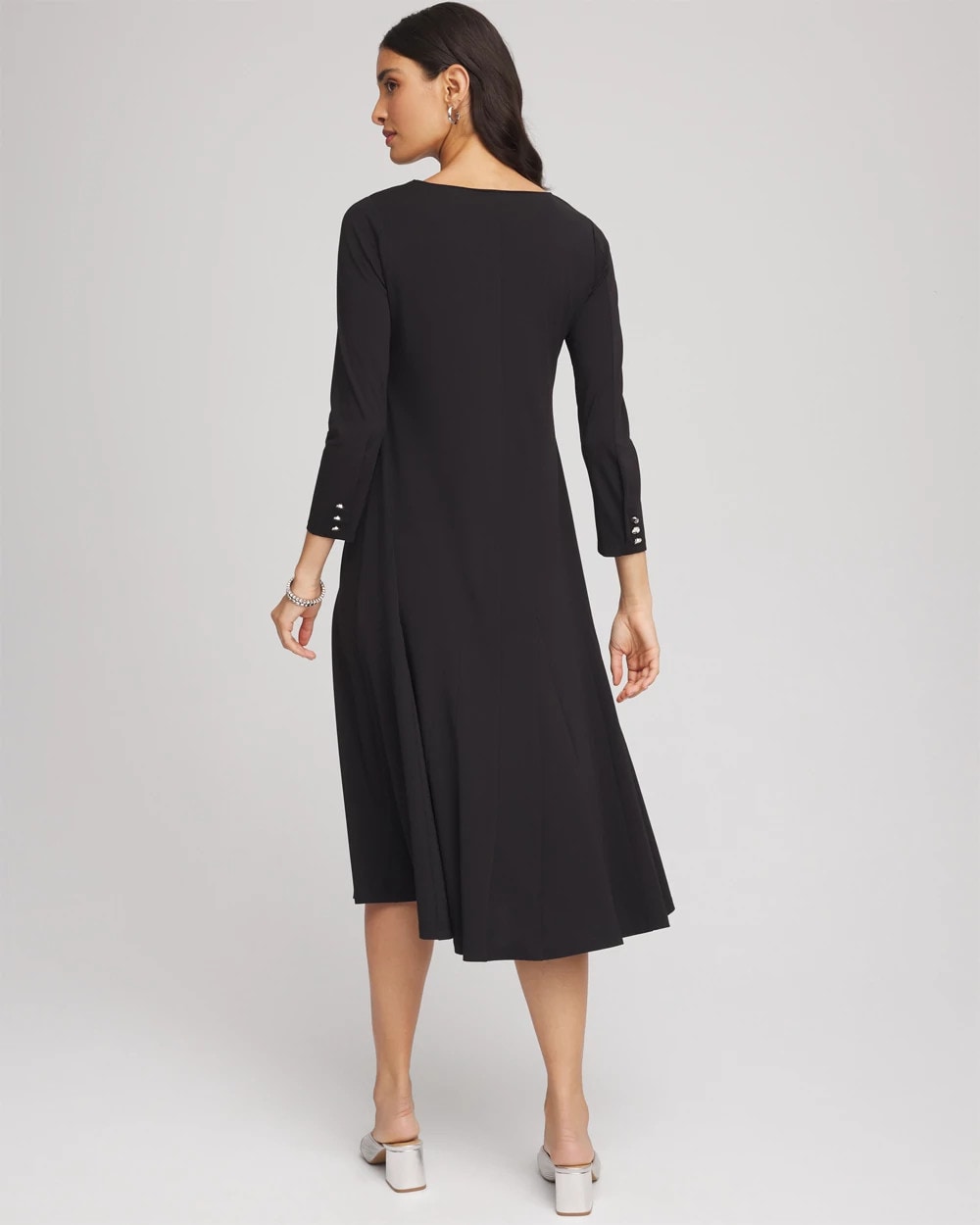 Chico's Women | Ponte A-line Midi Dress BLACK