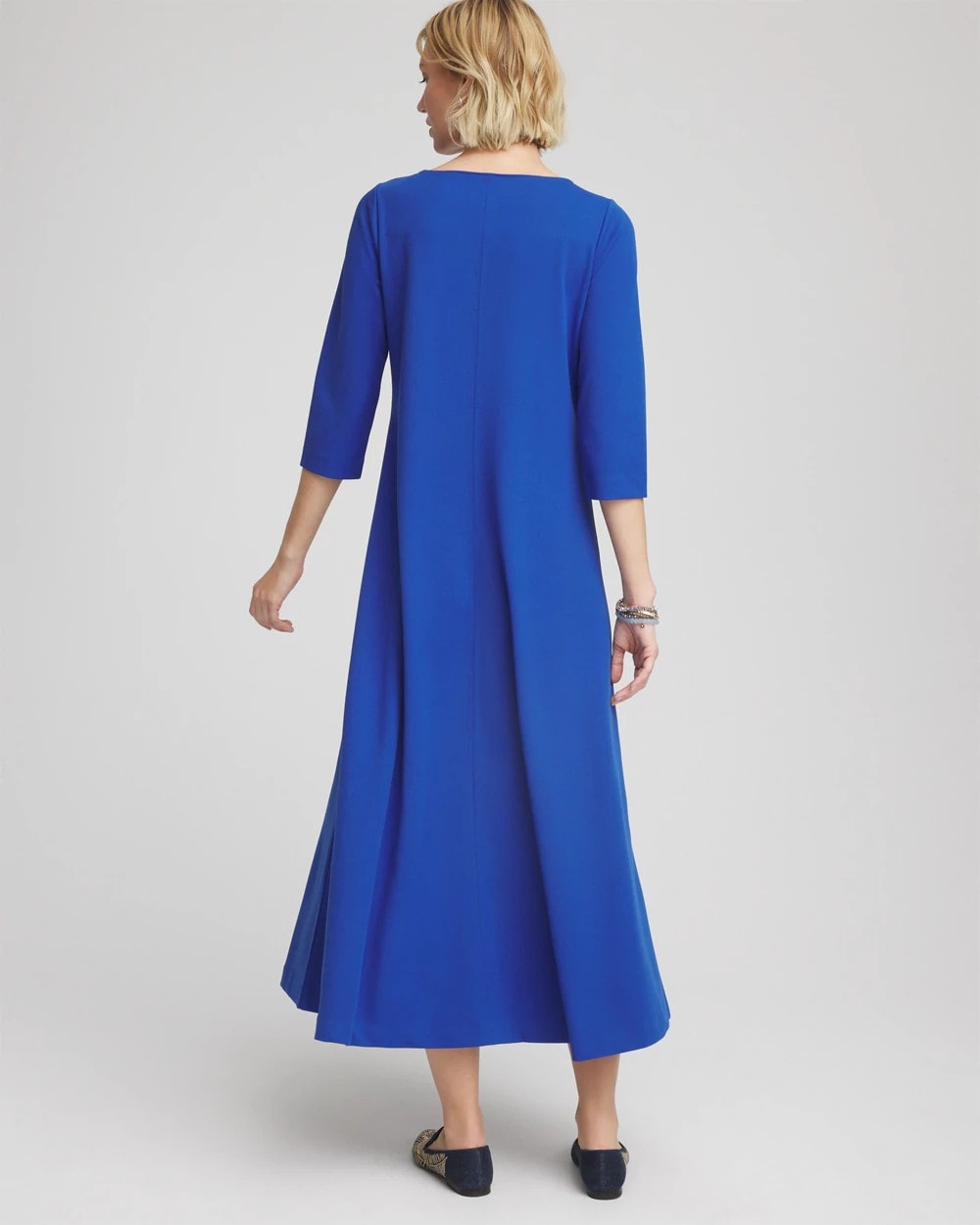Chico's Women | Seamed Crepe Maxi Dress COBALT STONE