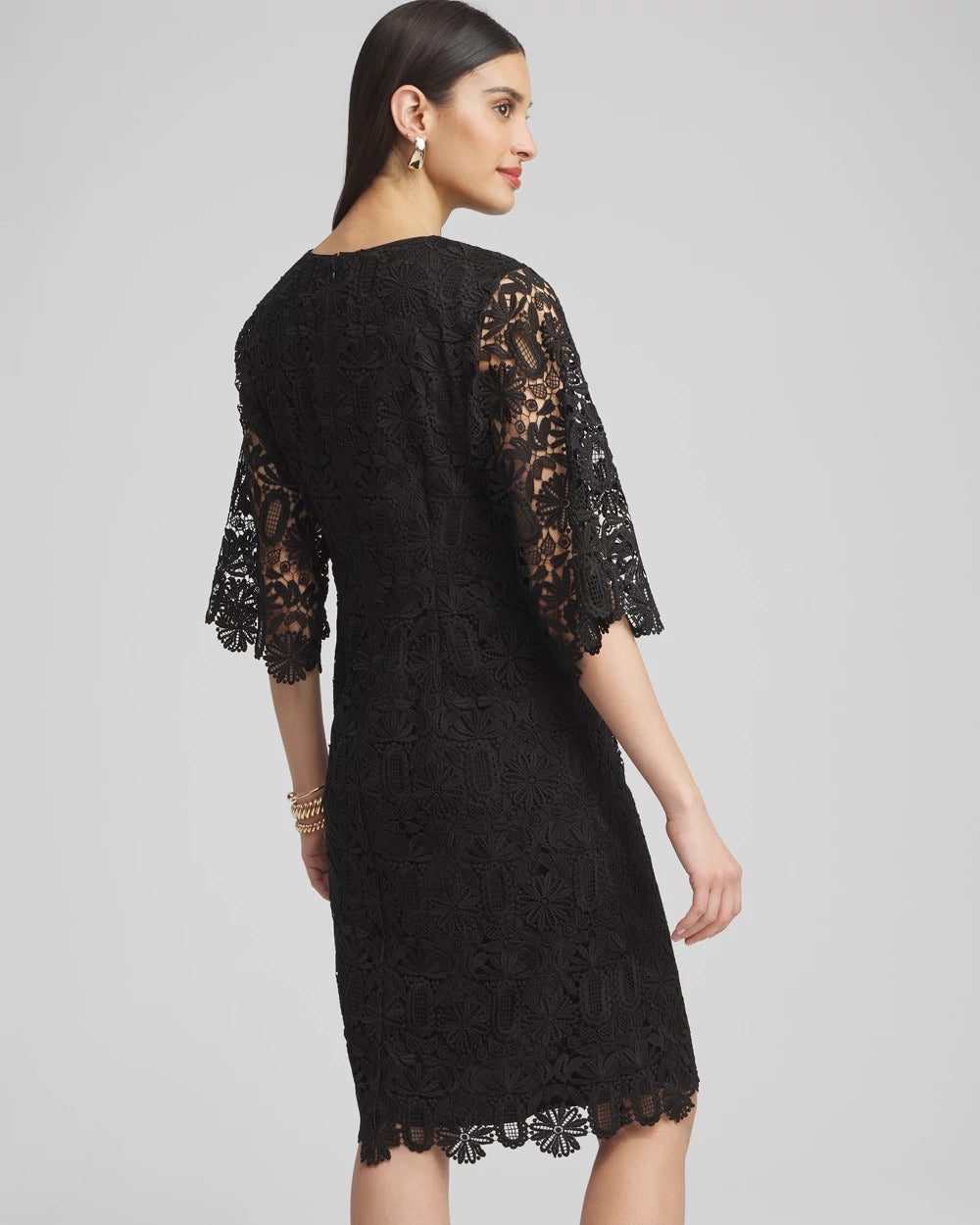 Chico's Women | Lace Shift Dress BLACK