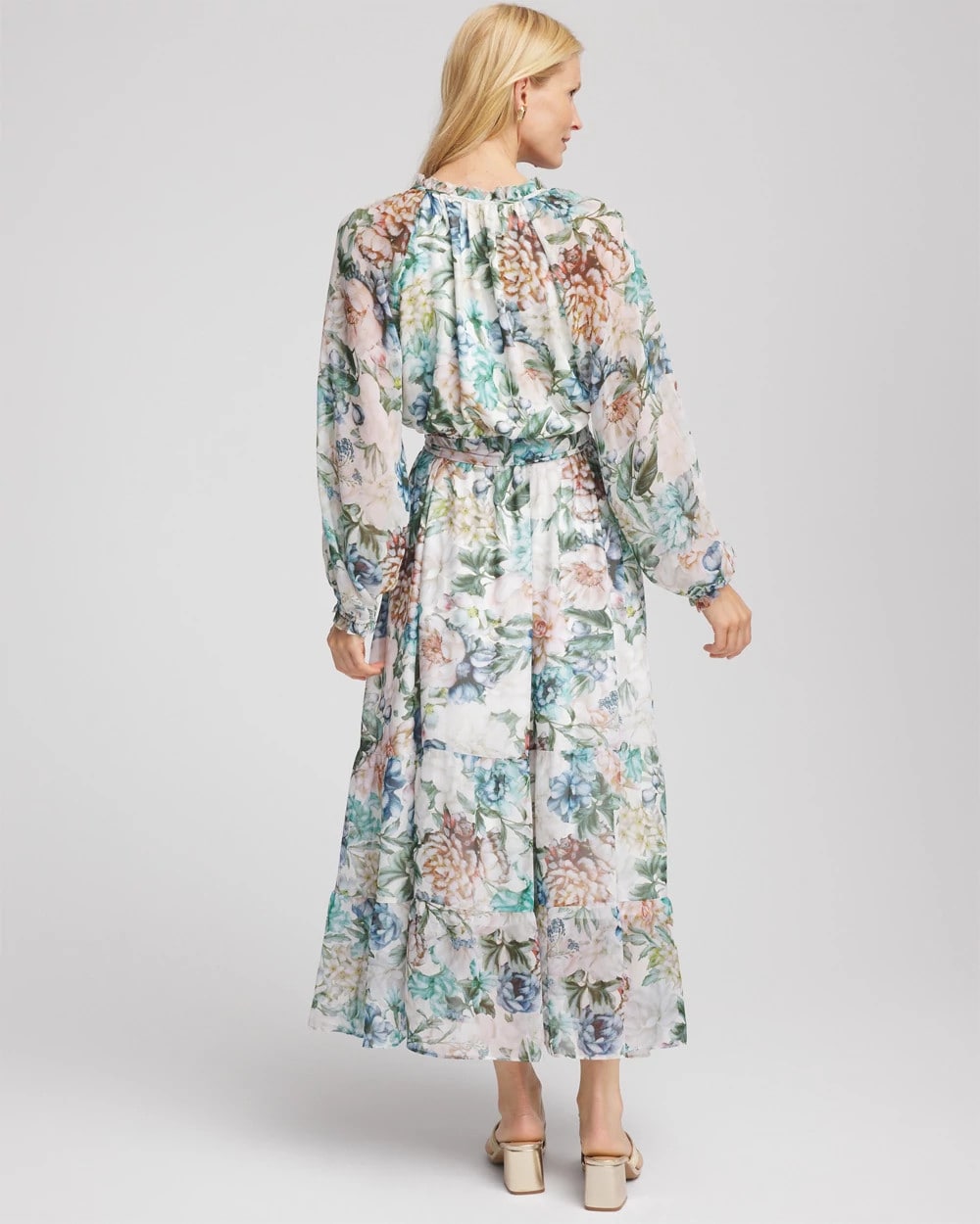Chico's Women | Georgette Tie-Front Maxi Dress ECRU