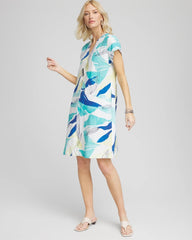 Chico's Women | Cuff Sleeve Linen Dress MULTI