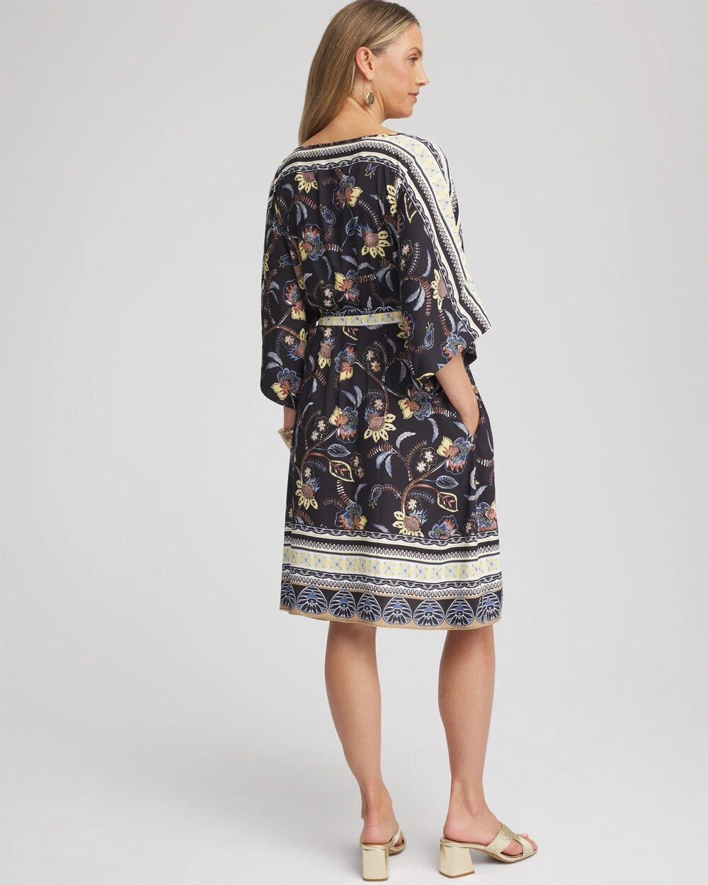 Chico's Women | Georgette Boatneck Kaftan Dress ECRU