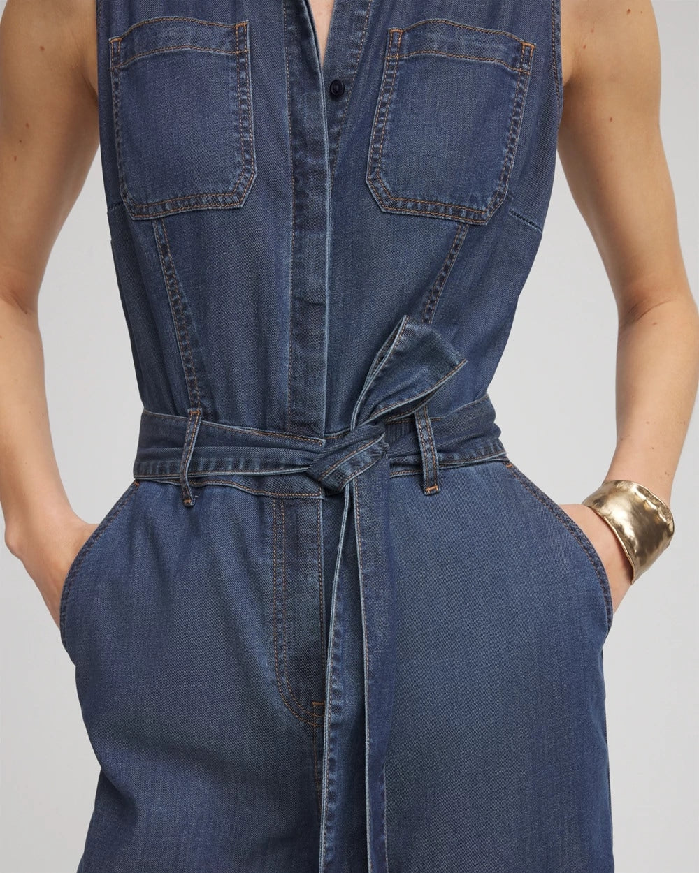 Chico's Women | Denim Wide-Leg Jumpsuit BISCAYNE BLUE