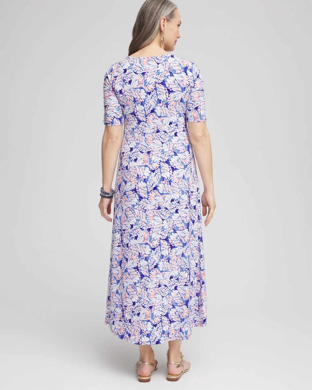 Chico's Women | Ruched Jersey Midi Dress SEAFARING BLUE