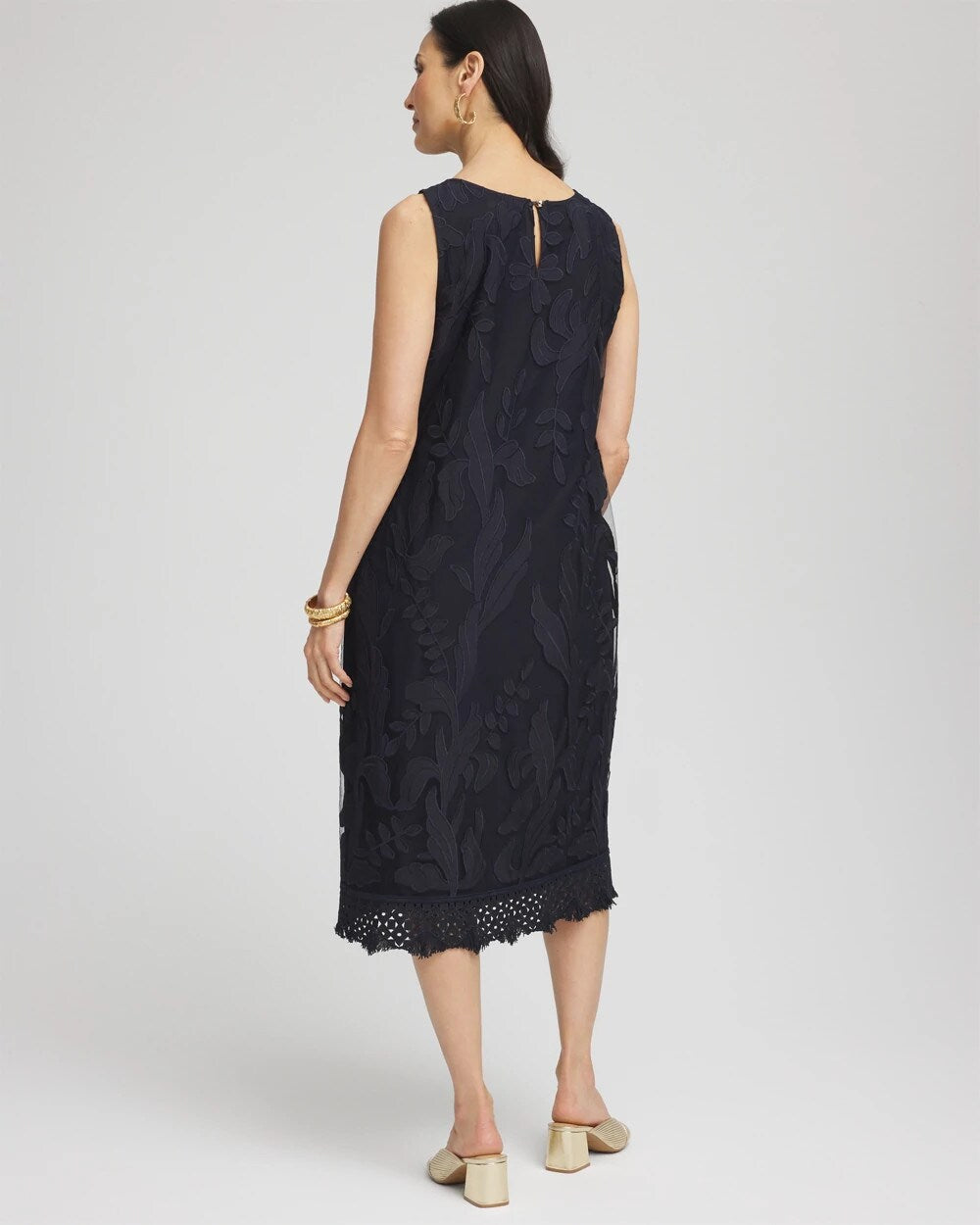 Travelers™ Mesh Appliqué Midi Dress