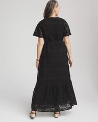 Chico's Women | Crochet-Lace Maxi Dress BLACK