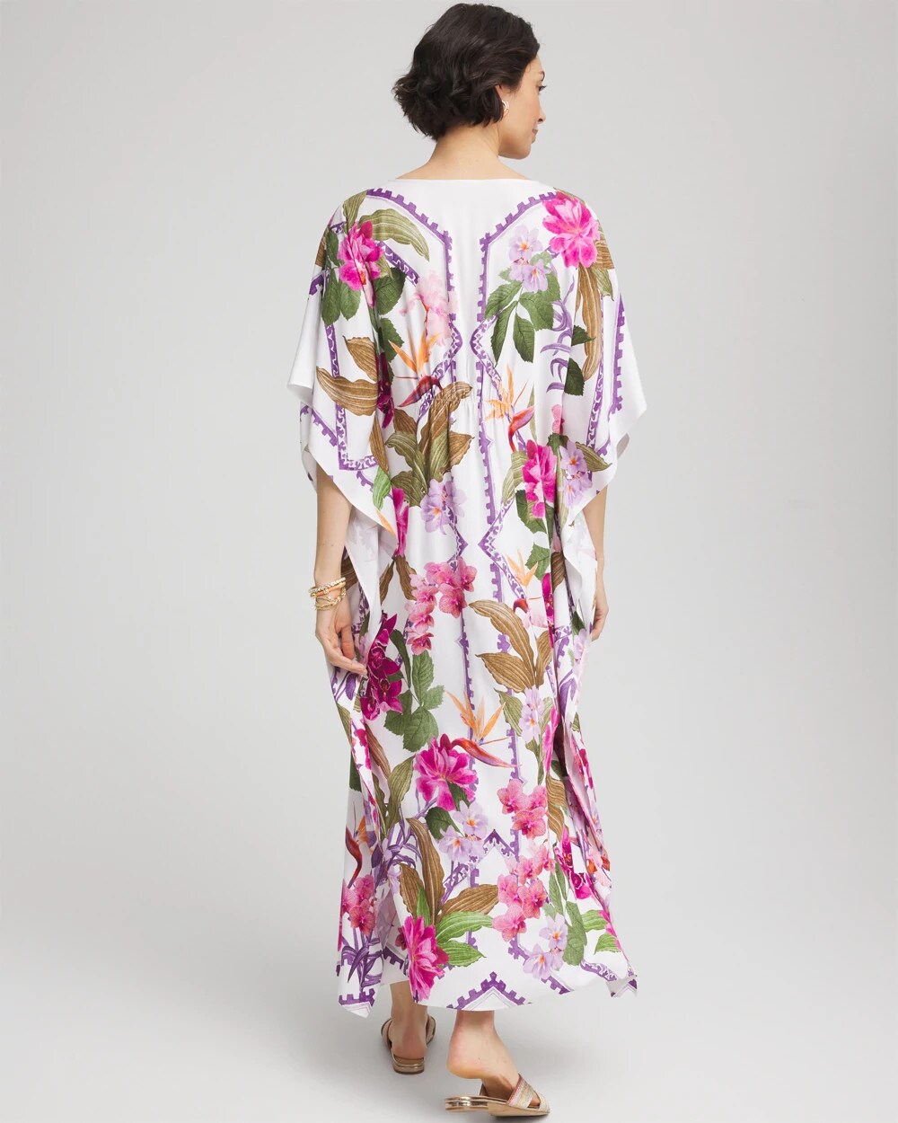 Chico's Women | Island Cinch-Waist Kaftan Dress ECRU