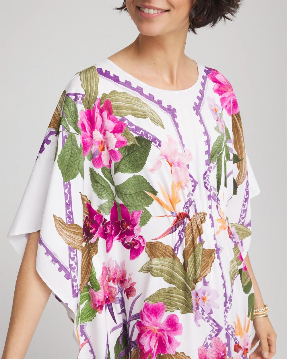 Chico's Women | Island Cinch-Waist Kaftan Dress ECRU