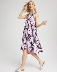 Zenergy® Floral Palms Lightweight Midi Dress