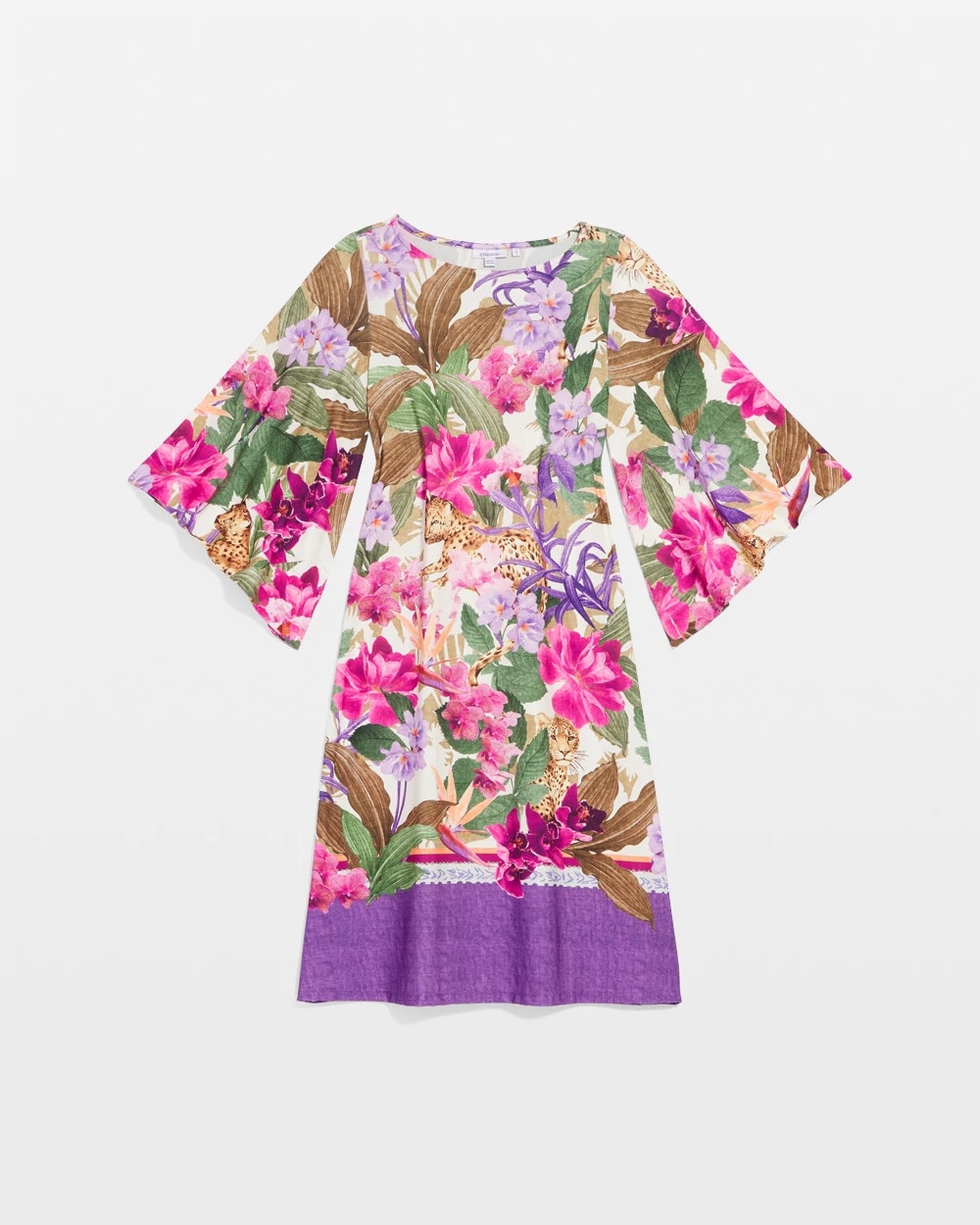 Chico's Women | Island Angel-Sleeve Boat Neck Dress ECRU