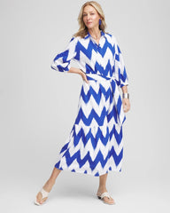 Chico's Women | Chevron Striped Shirtdress ALABASTER