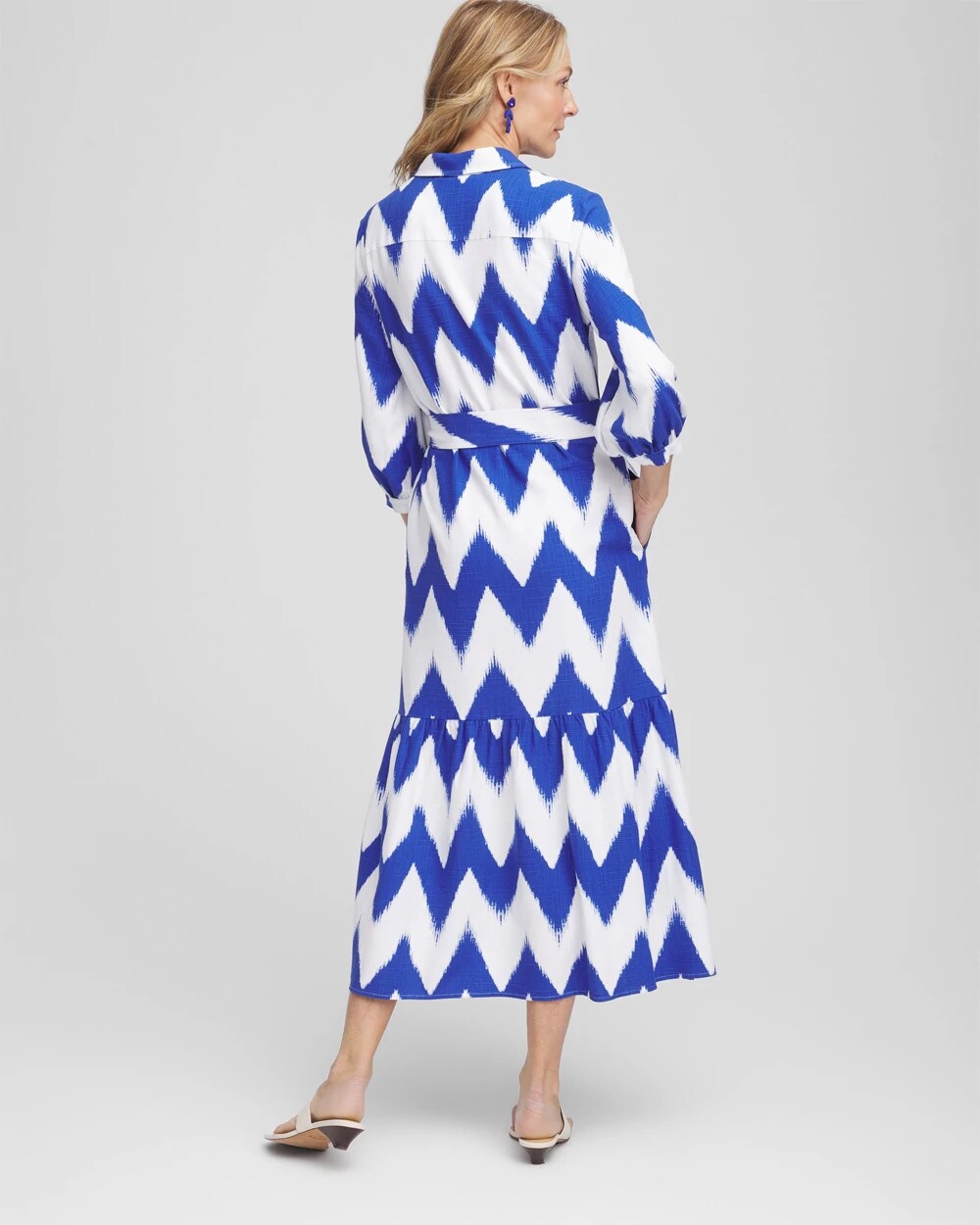 Chico's Women | Chevron Striped Shirtdress ALABASTER