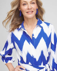Chico's Women | Chevron Striped Shirtdress ALABASTER