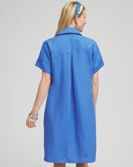 Chico's Women | High-low Linen Shirtdress BLUE PEARL
