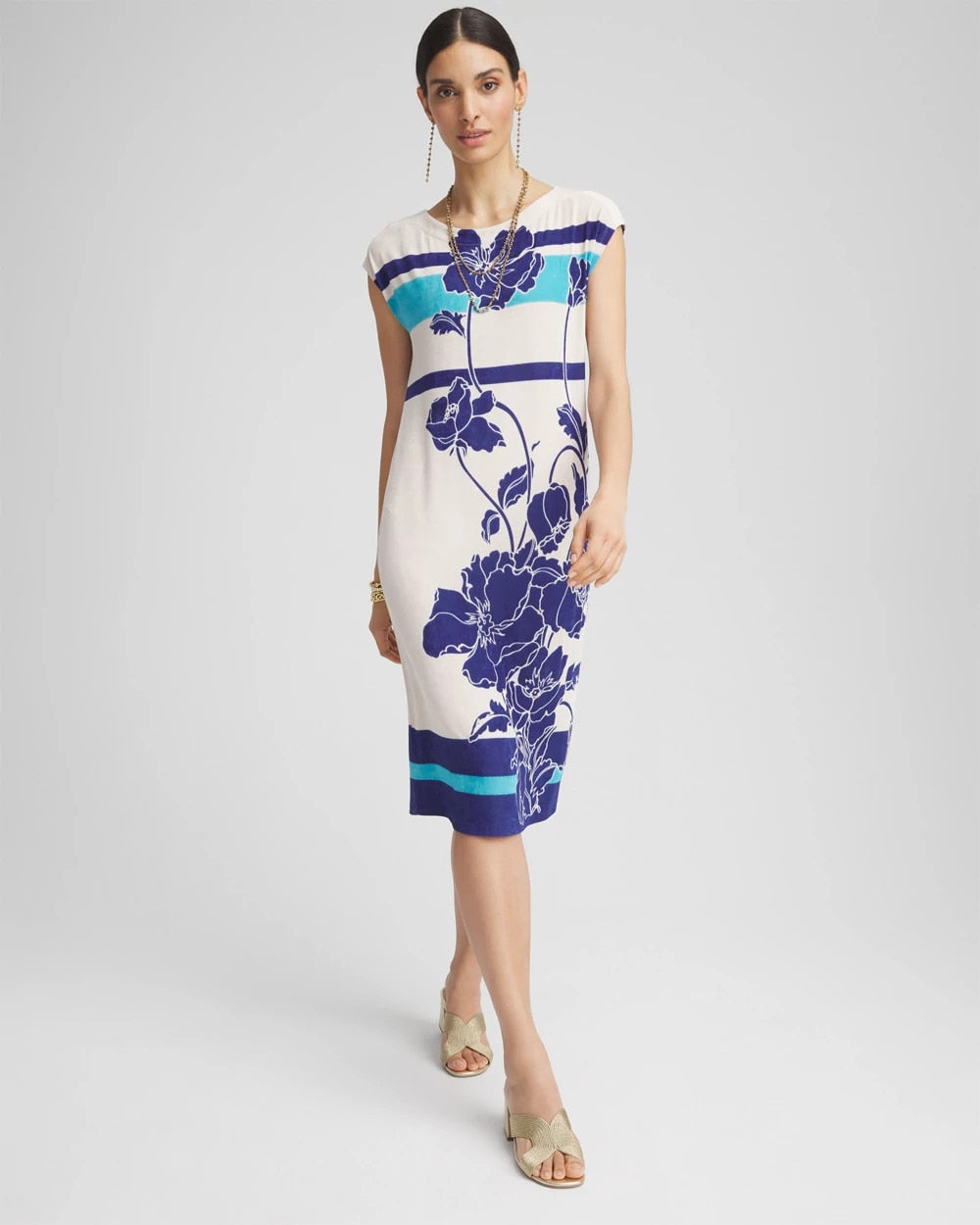 Travelers™ Wildflower Cap-Sleeved Column Dress