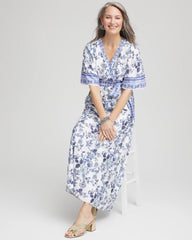 Chico's Women | Surplice Matte Satin Maxi Dress ALABASTER