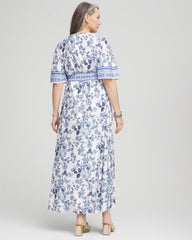 Chico's Women | Surplice Matte Satin Maxi Dress ALABASTER