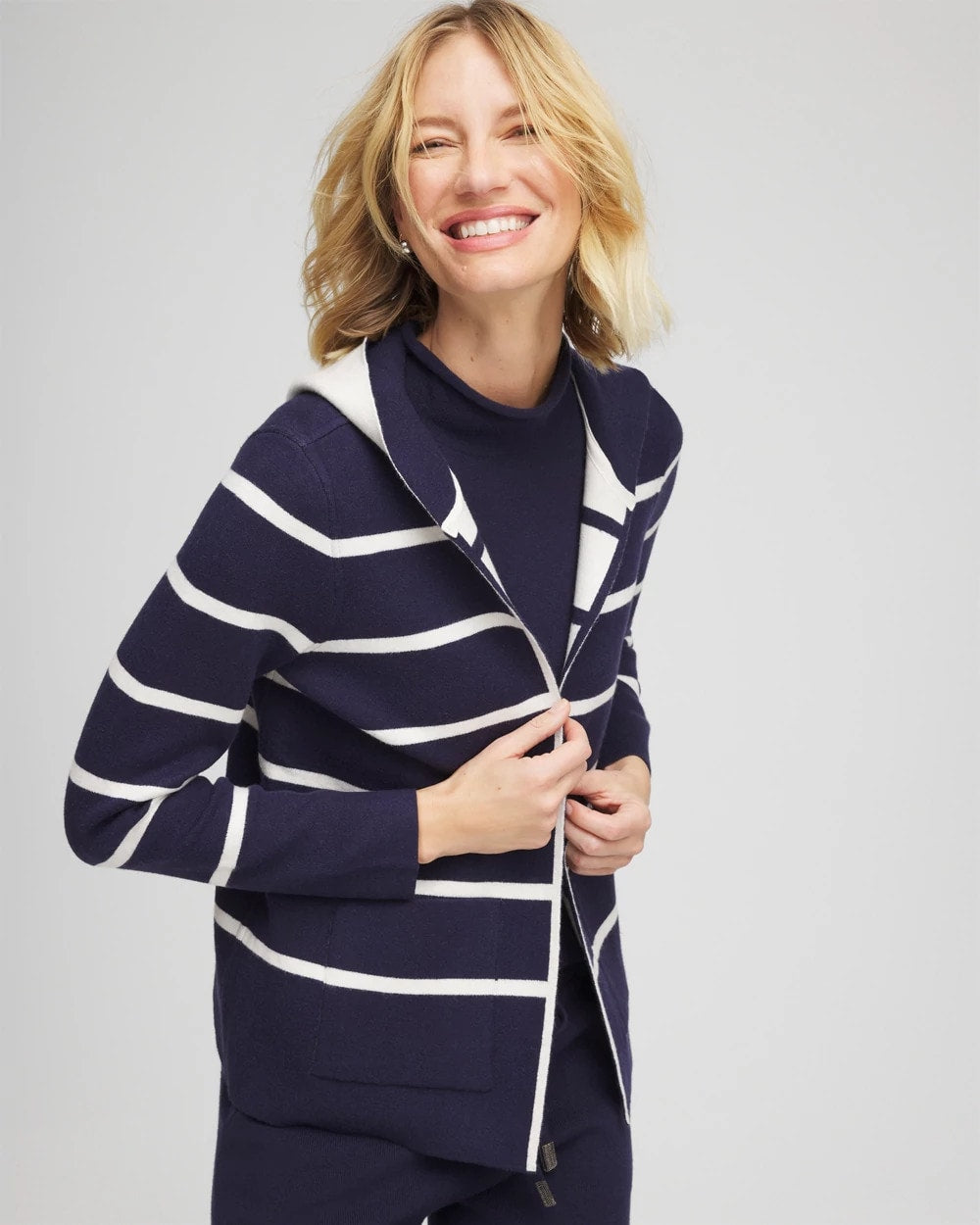 Zenergy® Luxe Reversible Stripe Cardigan