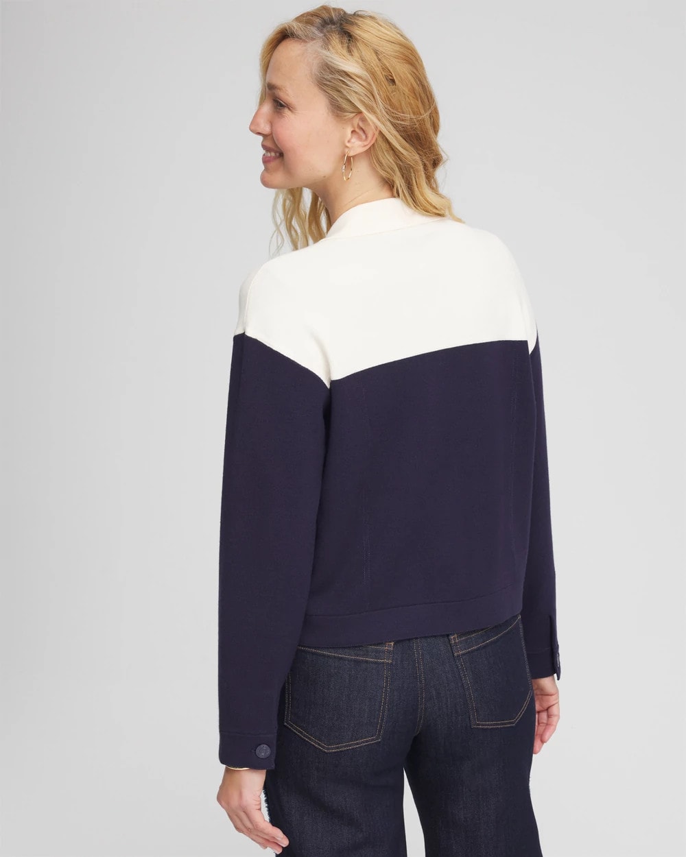 Chico's Women | Colorblock Cardigan Jacket PASSPORT BLUE