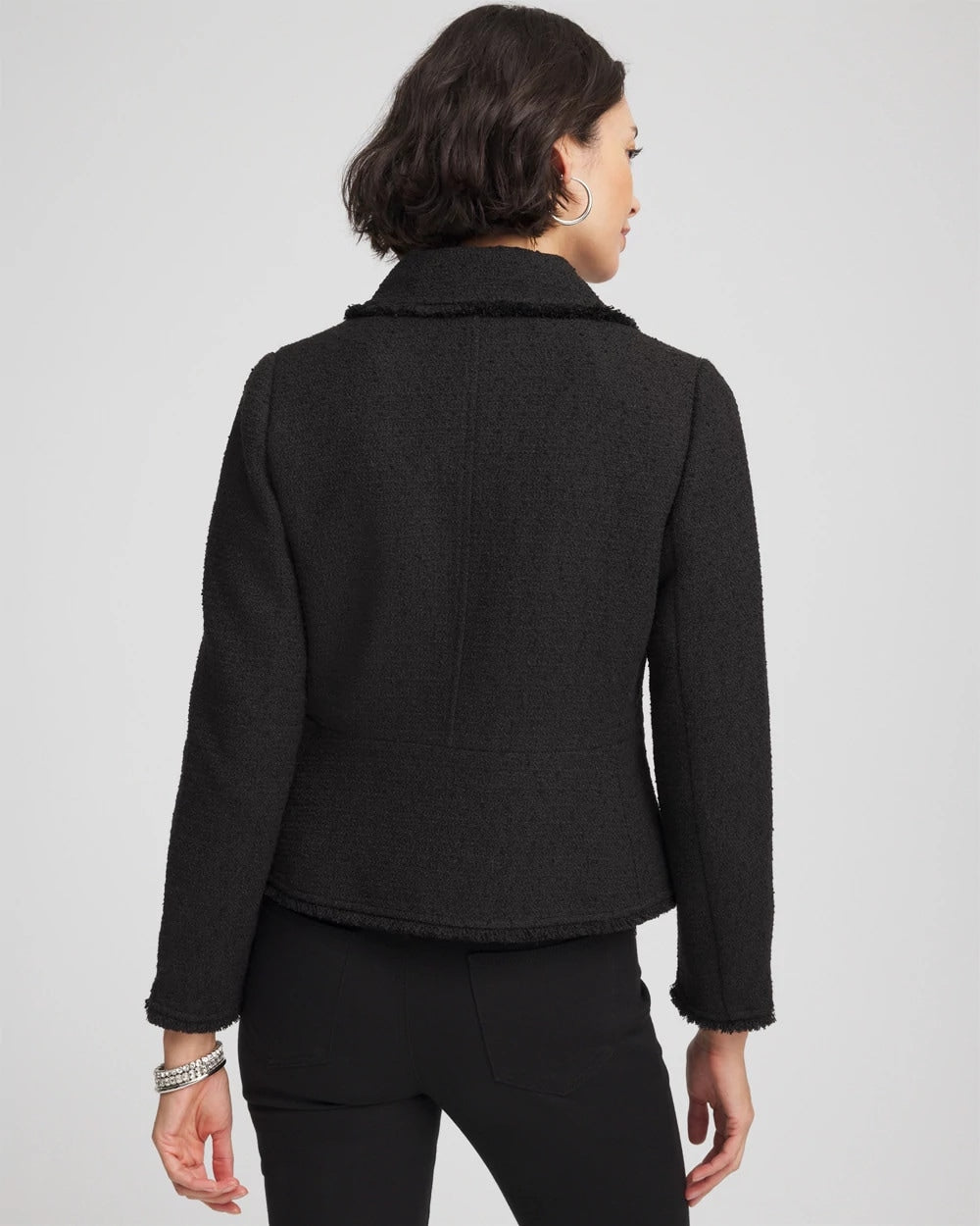 Chico's Women | Bouclé Peplum Jacket BLACK