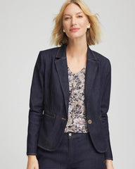 Chico's Women | Denim Peplum Blazer CEDAR RINSE