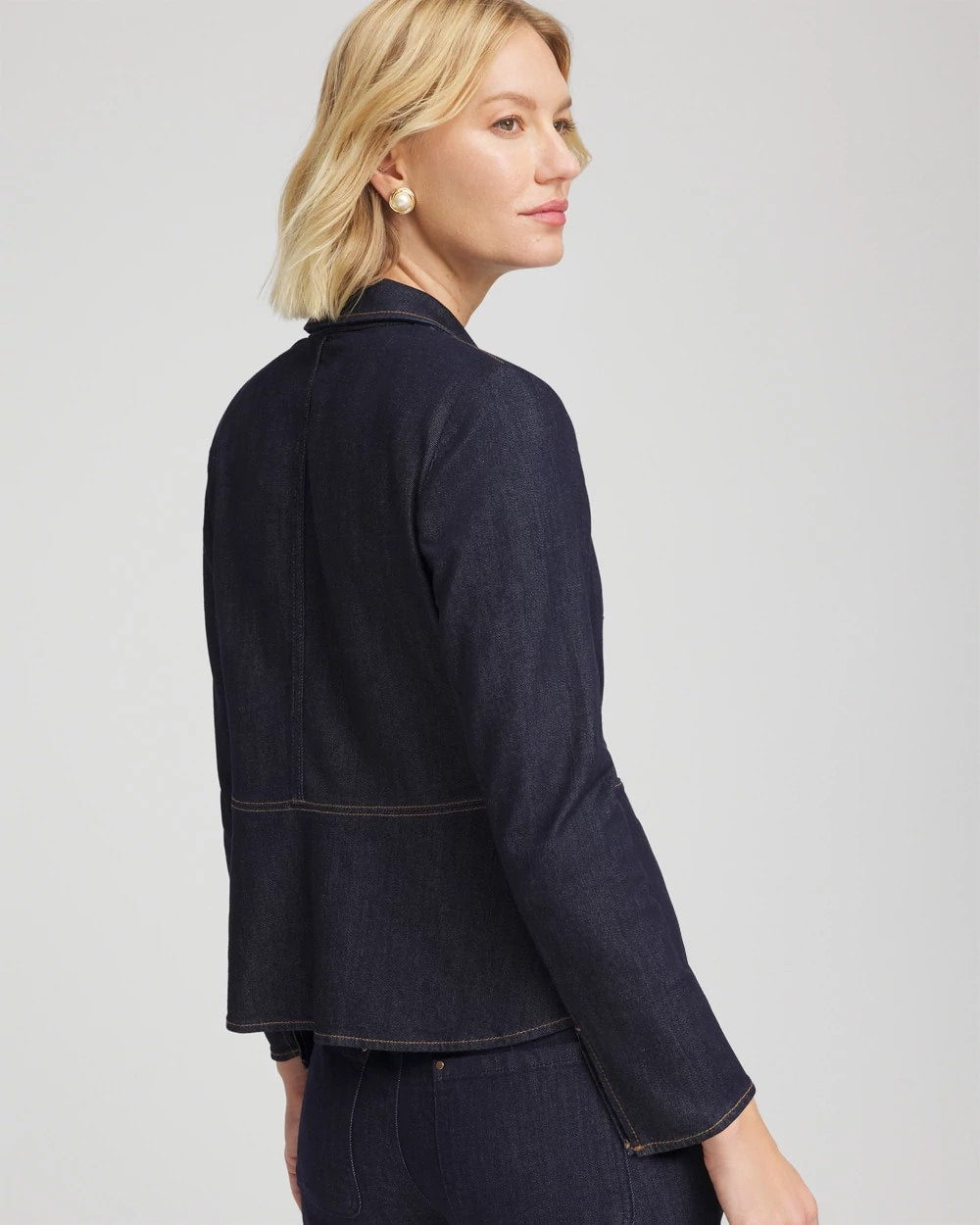 Chico's Women | Denim Peplum Blazer CEDAR RINSE