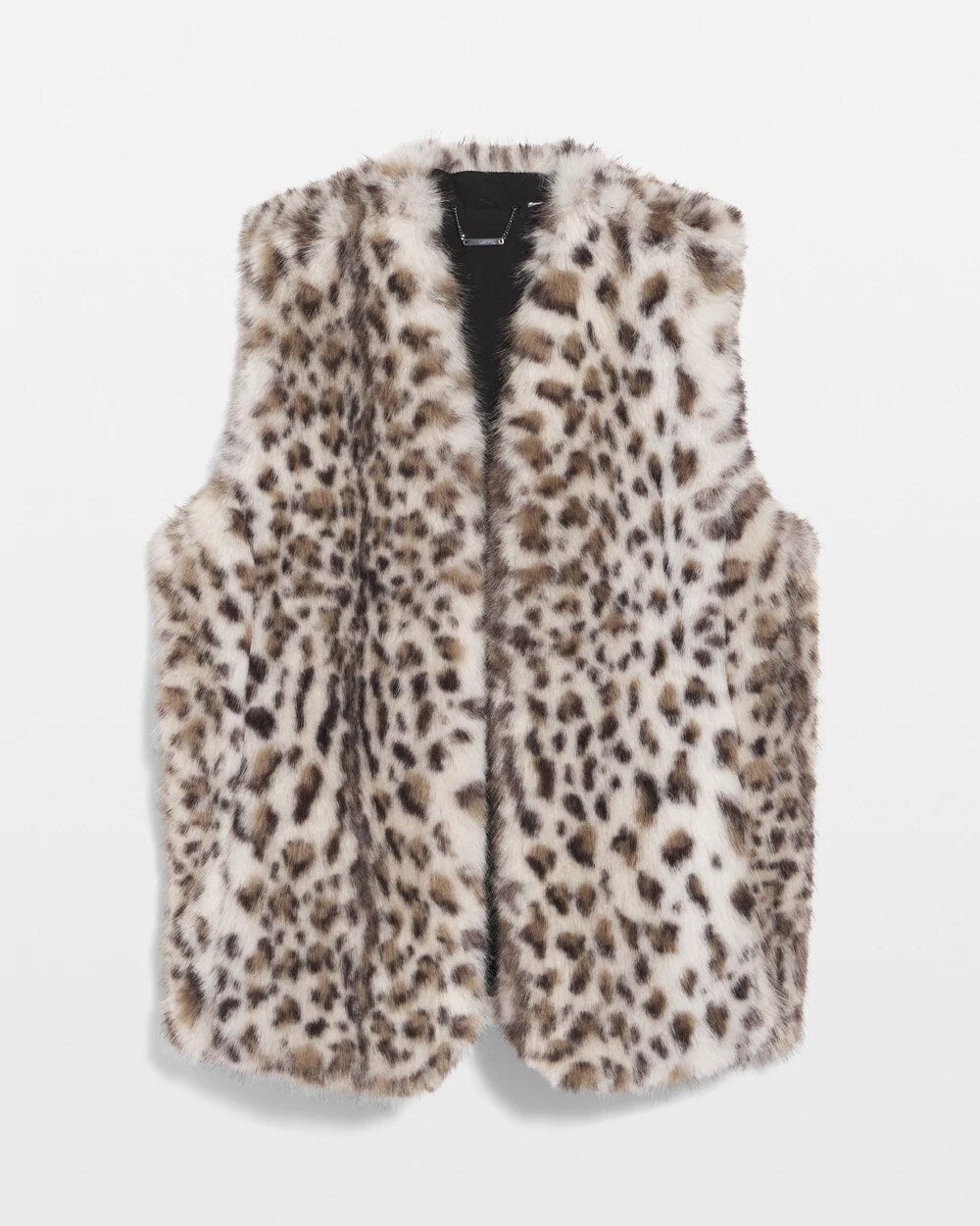 Chico's Women | Snow Leopard Faux Fur Vest CREAM