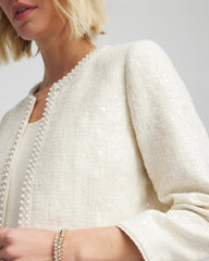 Chico's Women | Pearl Trim Tweed Jacket ENGLISH CREAM