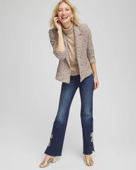 Chico's Women | Double Breasted Tweed Blazer SMOKEY TAUPE