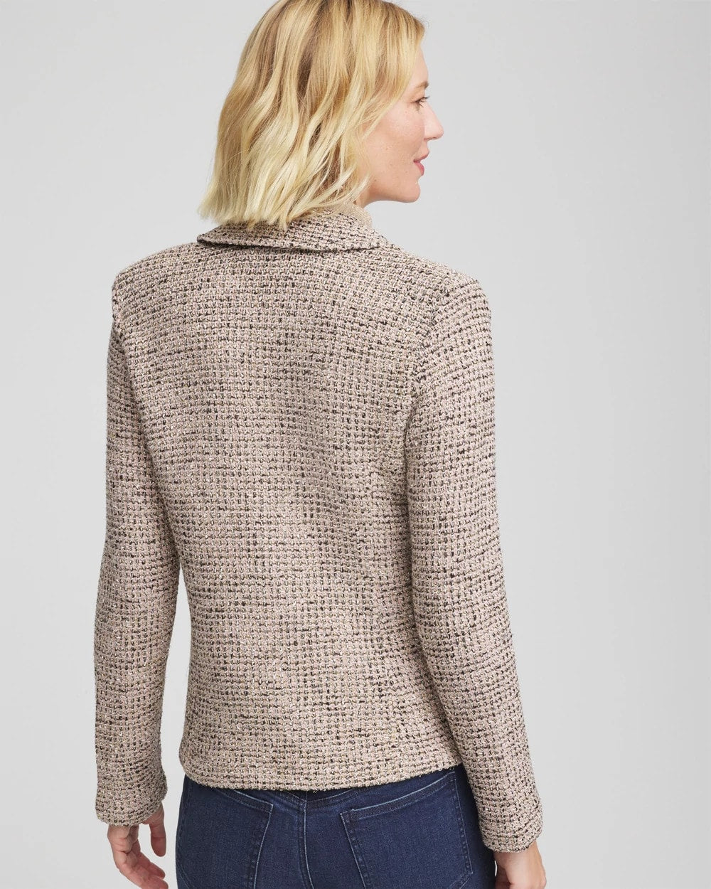 Chico's Women | Double Breasted Tweed Blazer SMOKEY TAUPE