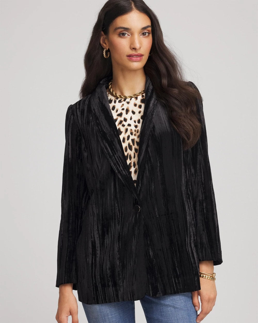 Chico's Women | Velvet Shawl Collar Blazer BLACK