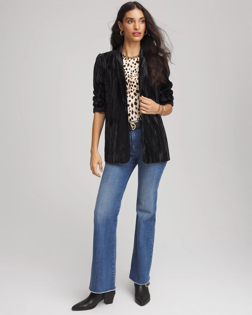 Chico's Women | Velvet Shawl Collar Blazer BLACK