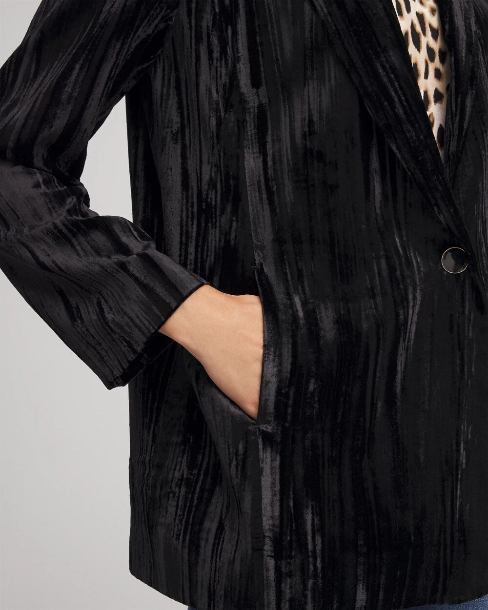 Chico's Women | Velvet Shawl Collar Blazer BLACK