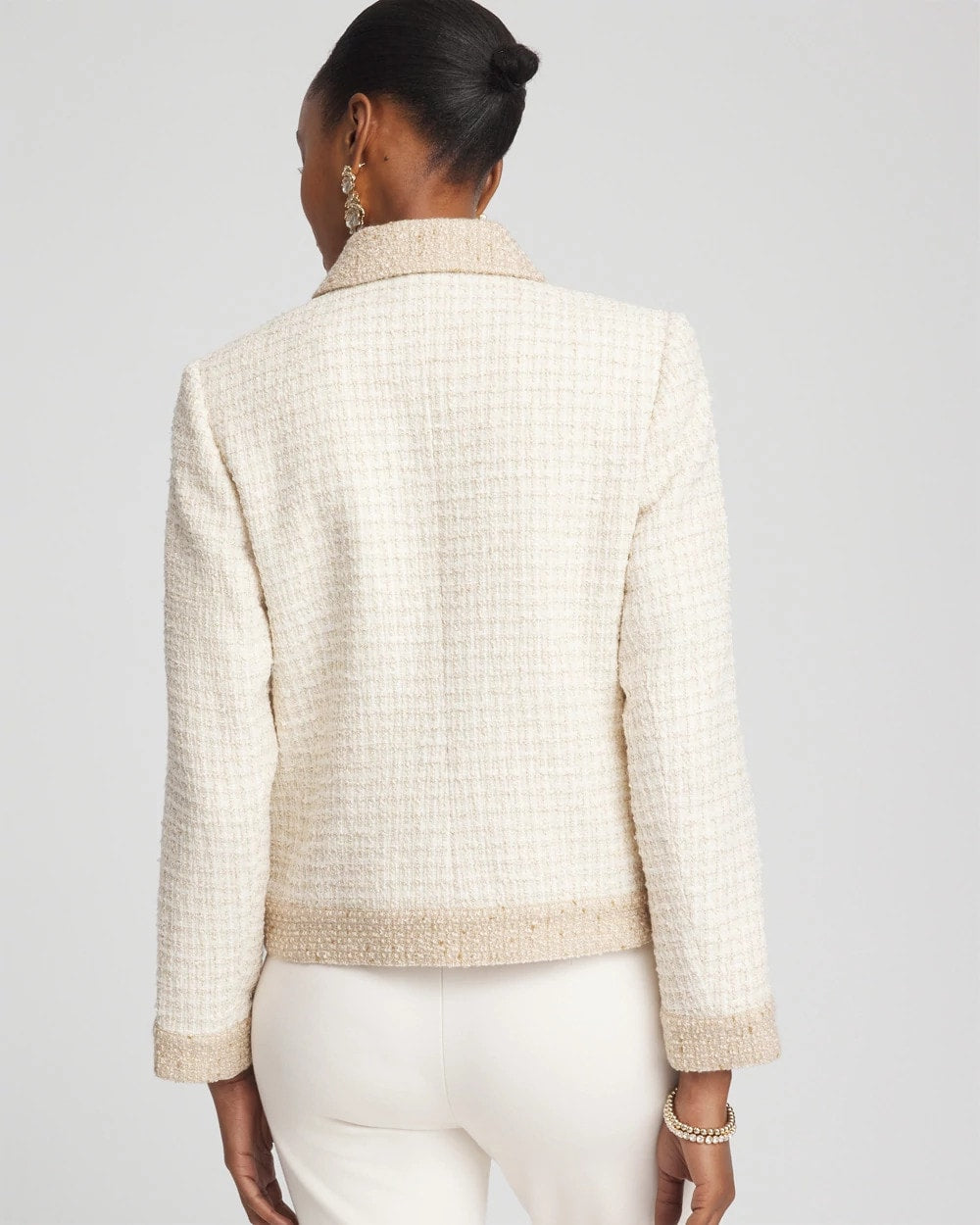 Chico's Women | Tonal Neutral Tweed Jacket NEUTRAL