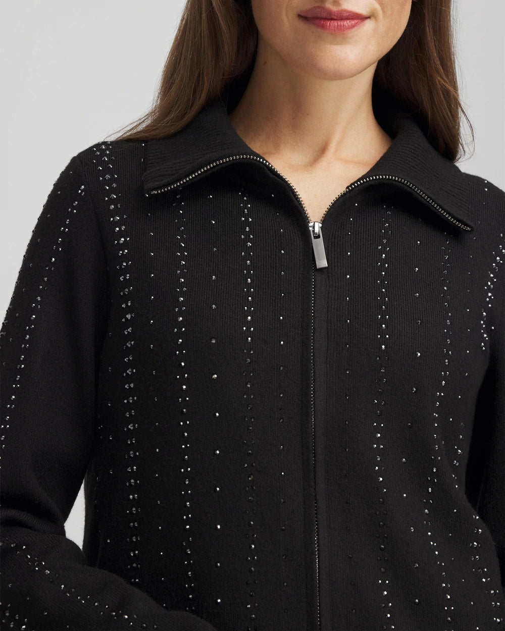 Zenergy® Luxe Diamante Zip Cardigan
