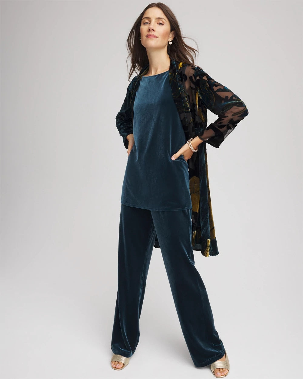 Travelers™ Collection Floral Burnout Kimono Jacket