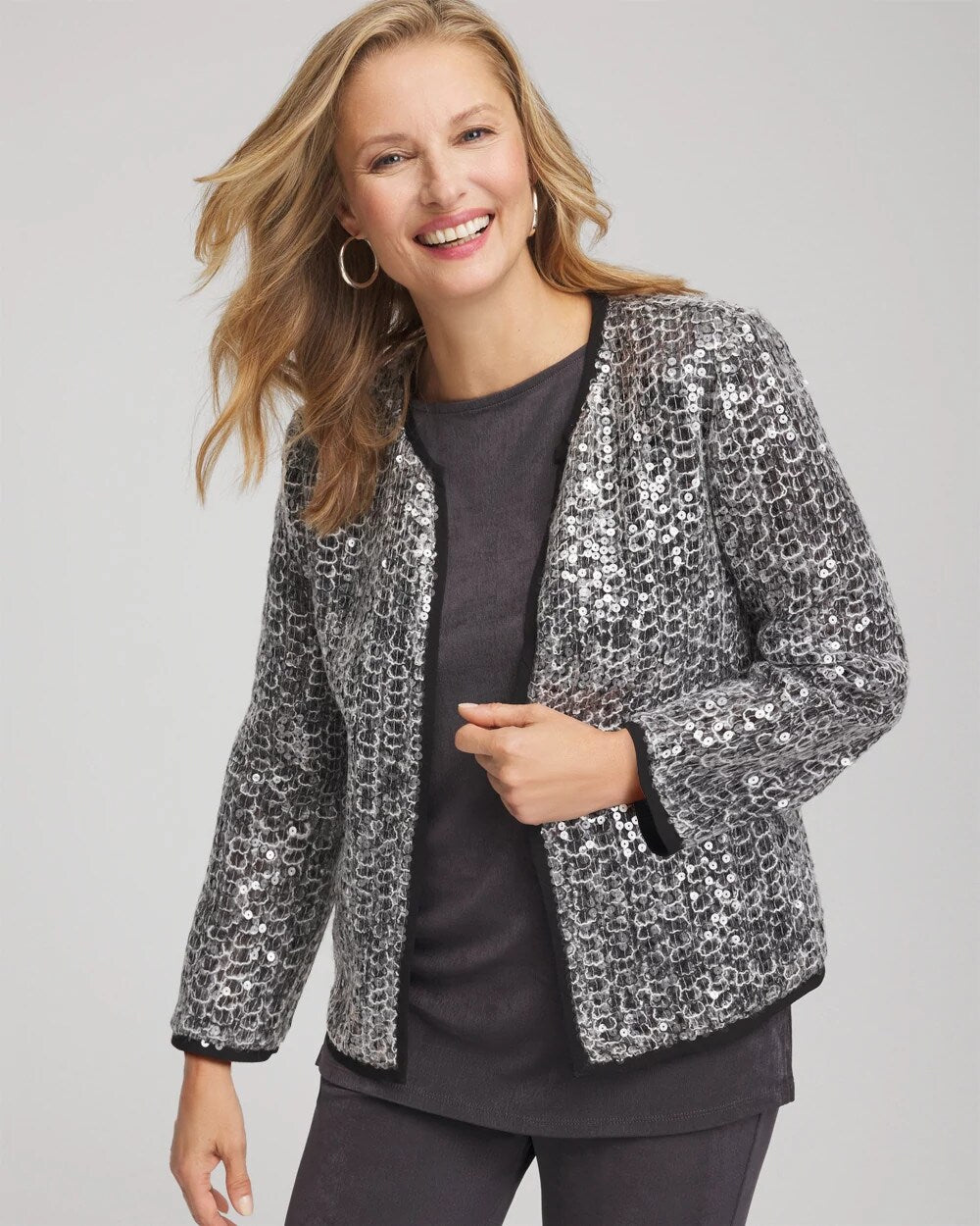Travelers™ Collection Refined Sequins Netted Jacket