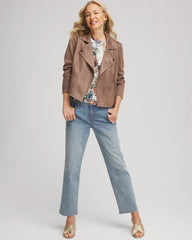 Chico's Women | Suede Moto Jacket DRIED MUSHROOM