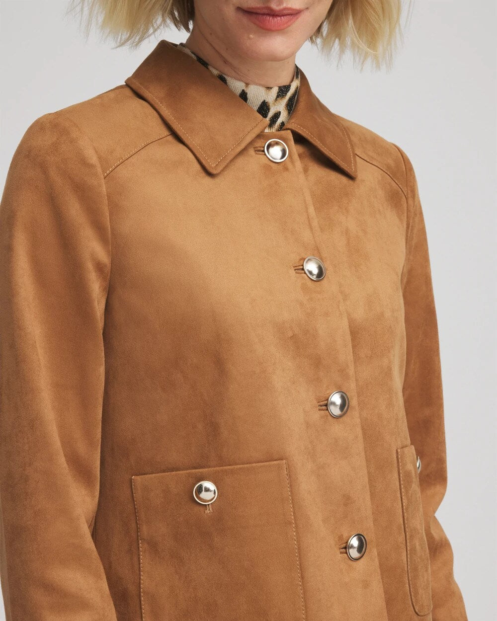 Chico's Women | Suede Cropped Jacket BURNT SIENNA
