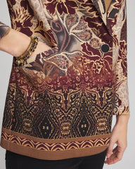 Chico's Women | Artisanal Print Ponte Blazer GRAPHITE GRAY