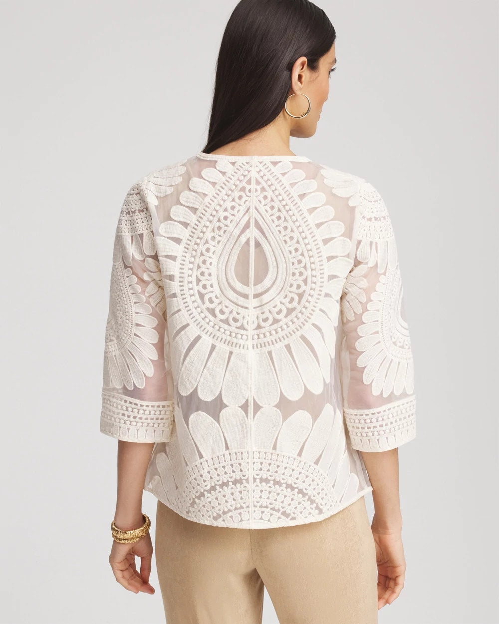 Travelers™ Collection Embroidered 3/4 Sleeve Jacket