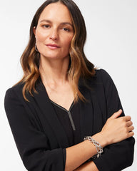 Ruched Sleeve Blazer