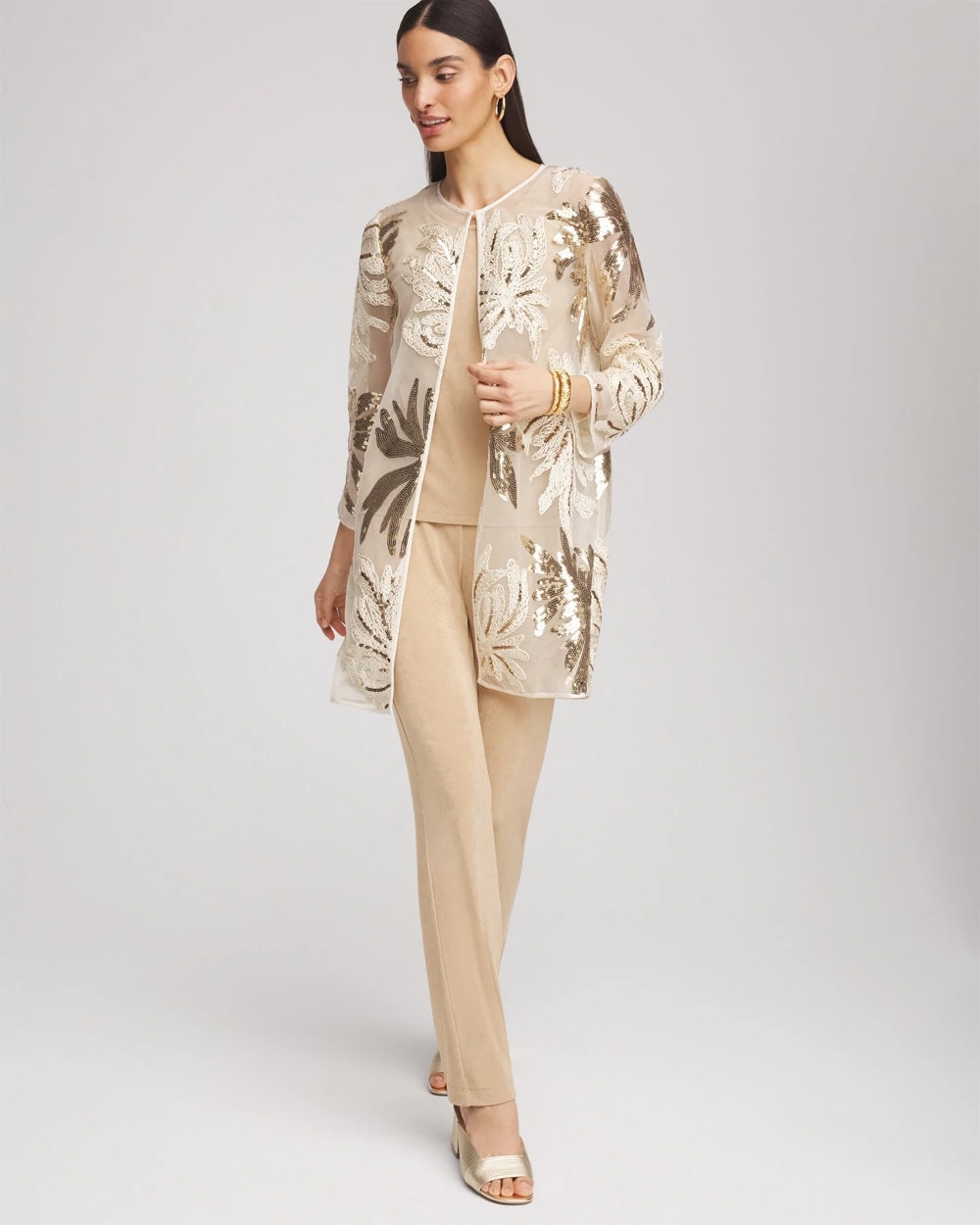 Travelers™ Collection Sequin-Mesh Jacket