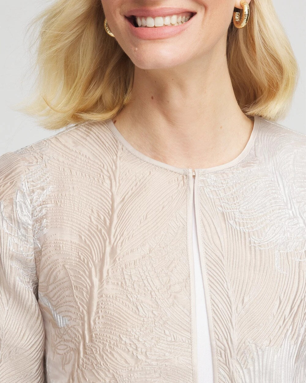 Travelers™ Collection Metallic 3/4 Sleeve Jacket