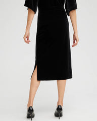 Chico's Women | Travelers™ Velvet Midi Skirt TRAVELERS BLACK