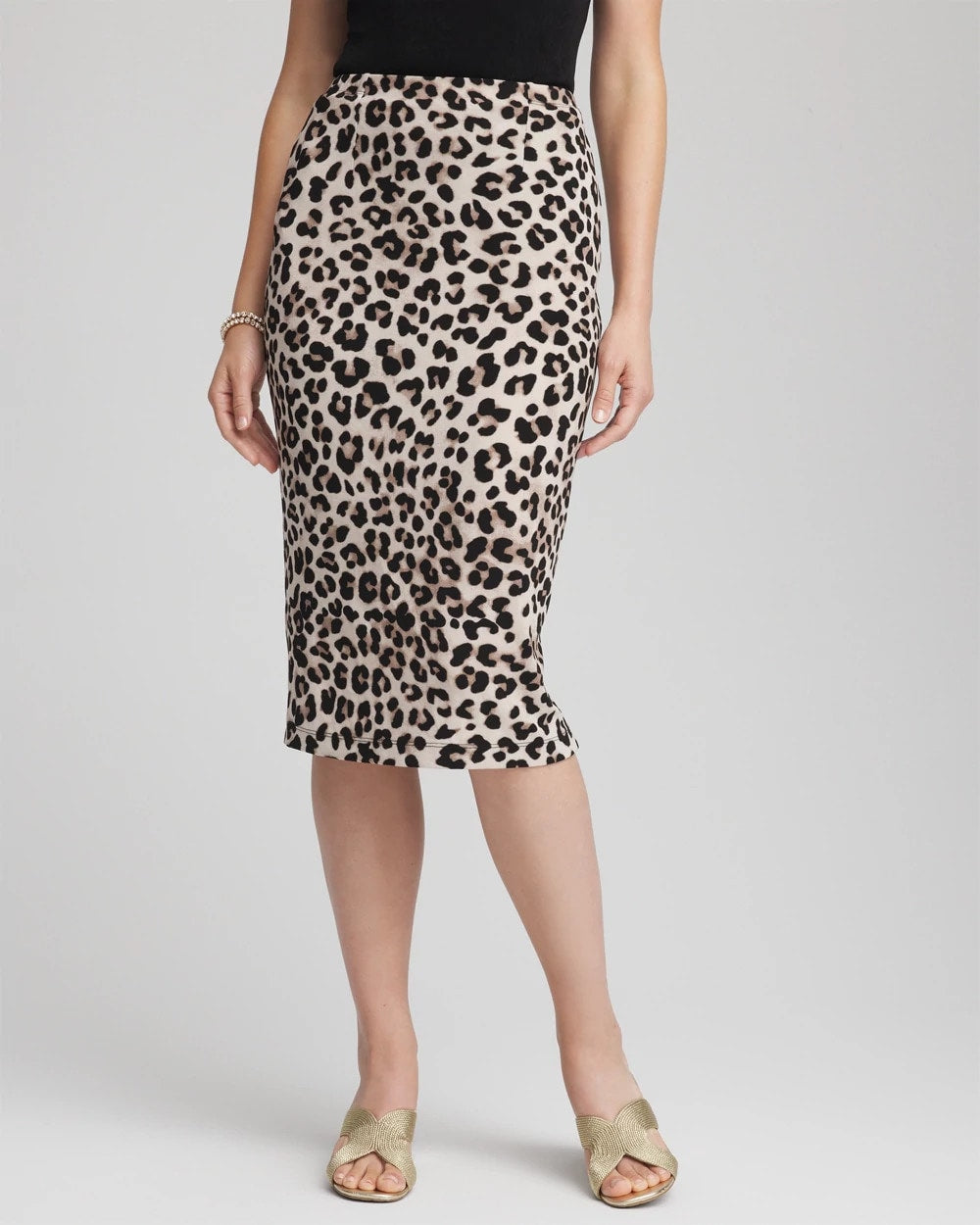 Travelers™ No Tummy Animal-Print Pencil Skirt